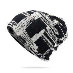 Men's Baggy Soft Slouchy Beanie Hat Stars Pattern Stretch Knitted Hat