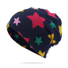 Men's Baggy Soft Slouchy Beanie Hat Stars Pattern Stretch Knitted Hat