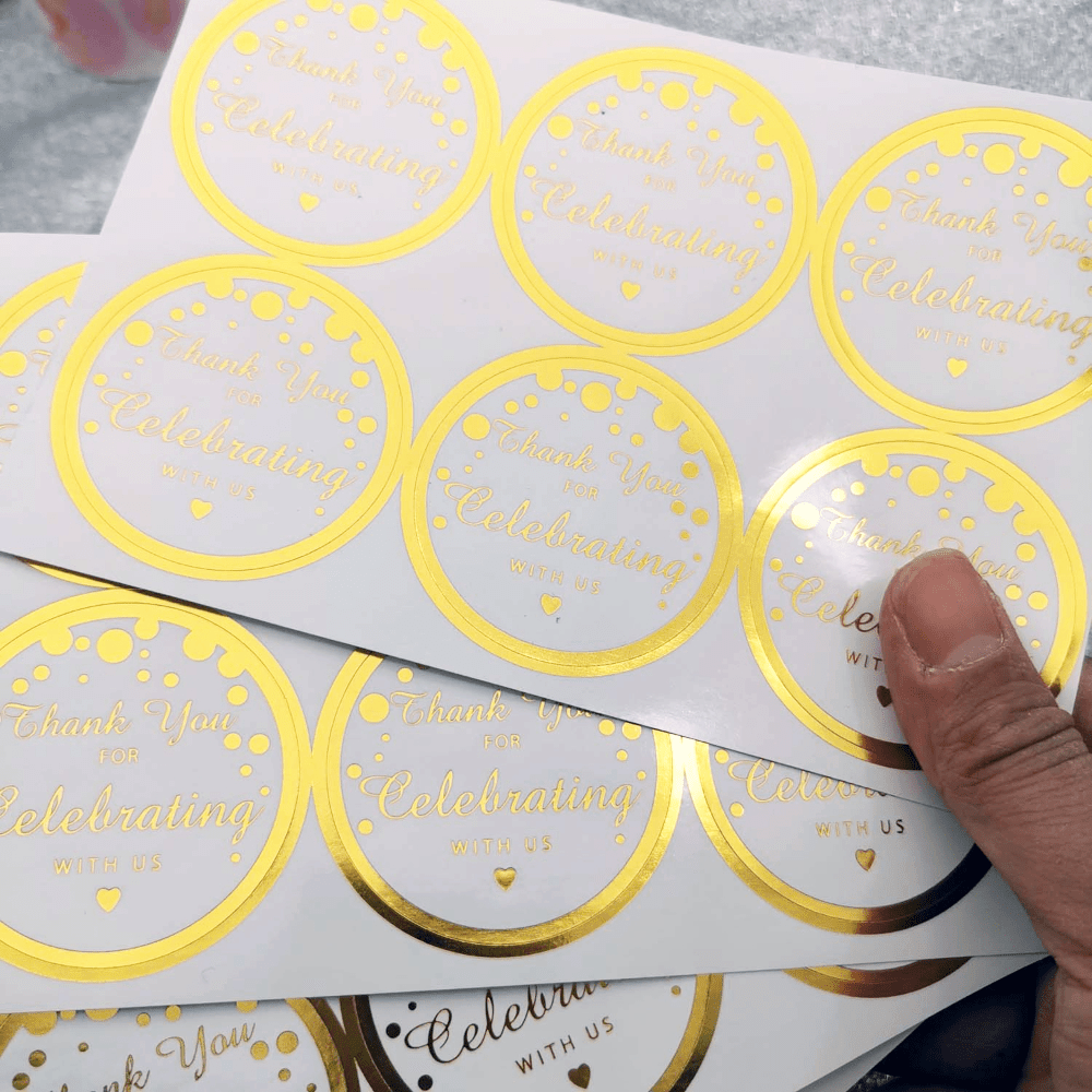 60pcs Golden Thank You Stickers for Celebrations & Events