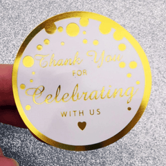60pcs Golden Thank You Stickers for Celebrations & Events