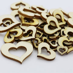100pcs Rustic Wooden Love Hearts for Weddings and Decorations