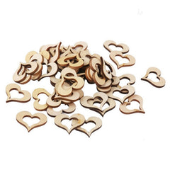 100pcs Rustic Wooden Love Hearts for Weddings and Decorations