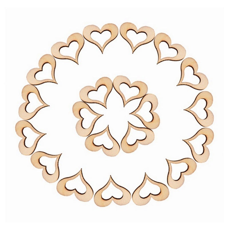 100pcs Rustic Wooden Love Hearts for Weddings and Decorations