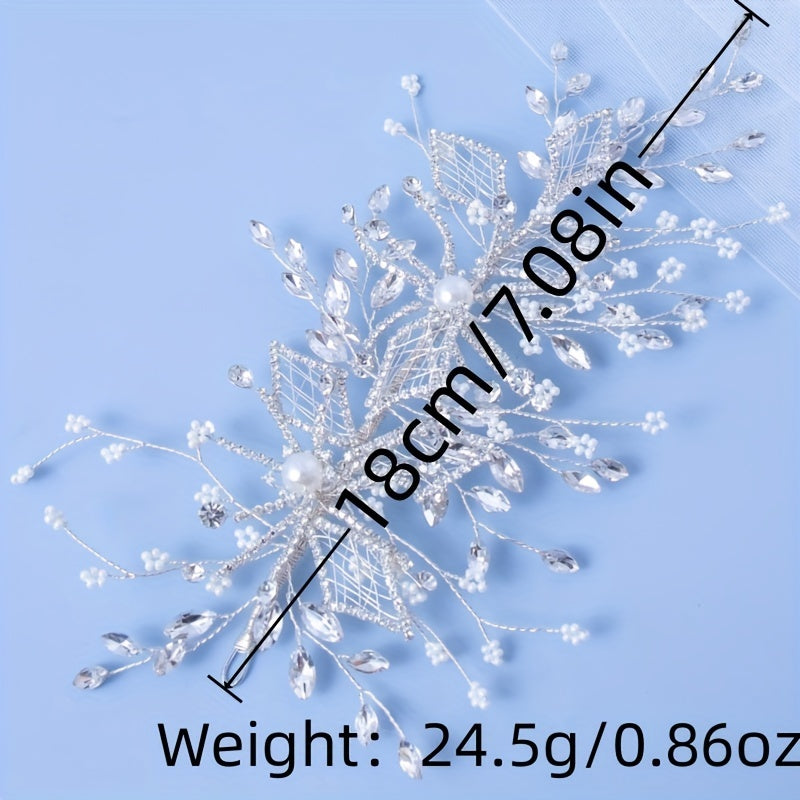 Bridal Crystal Pearl Hair Pin Tiara Rhinestone Head Piece Wedding Accessories