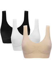 3 Pcs Wireless Push Up Sports Bra Yoga Tank Top Women's Lingerie