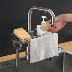 Stainless Steel Faucet Storage Rack Hanging Basket Sponge Draining