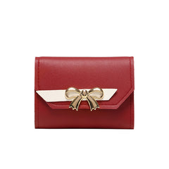 Short Wallet Hit Women Bow Tie Hasp Purse Multiple Card Slots