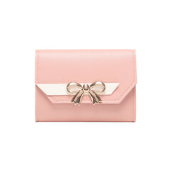 Short Wallet Hit Women Bow Tie Hasp Purse Multiple Card Slots
