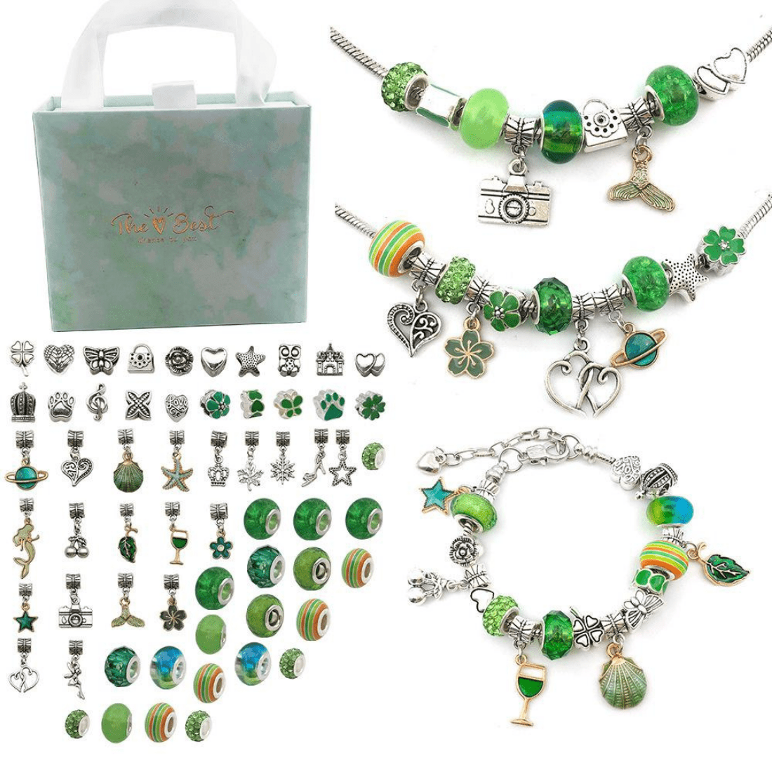DIY Bracelet Making Kit with Beads, Charms, Bracelets, and Cords