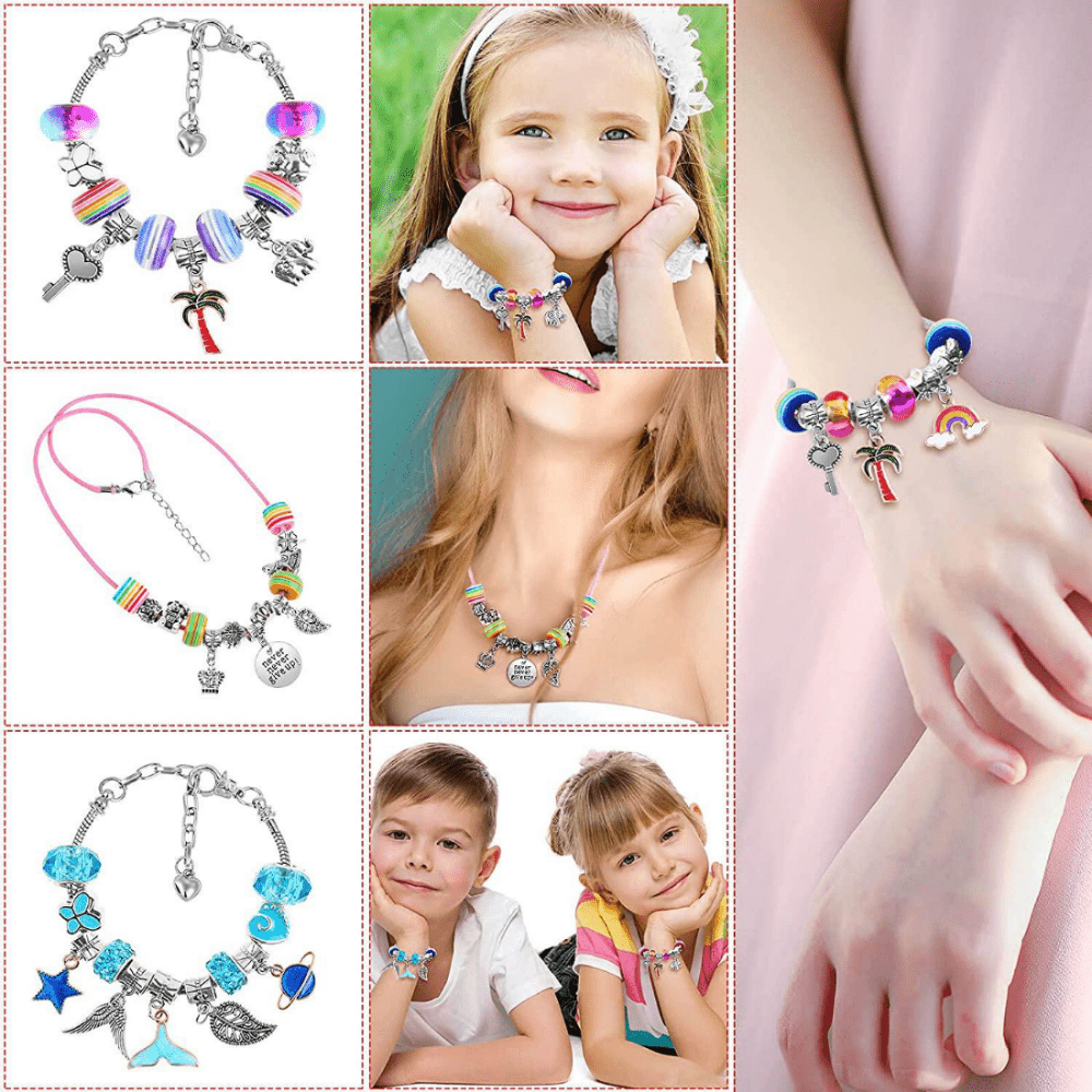DIY Bracelet Making Kit with Beads, Charms, Bracelets, and Cords
