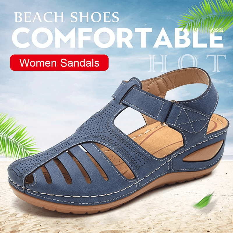 Women's Closed Toe Platform Sandals with Ankle Strap