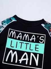 Boys Letter Print Sweatshirt Set Long Sleeve & Pants