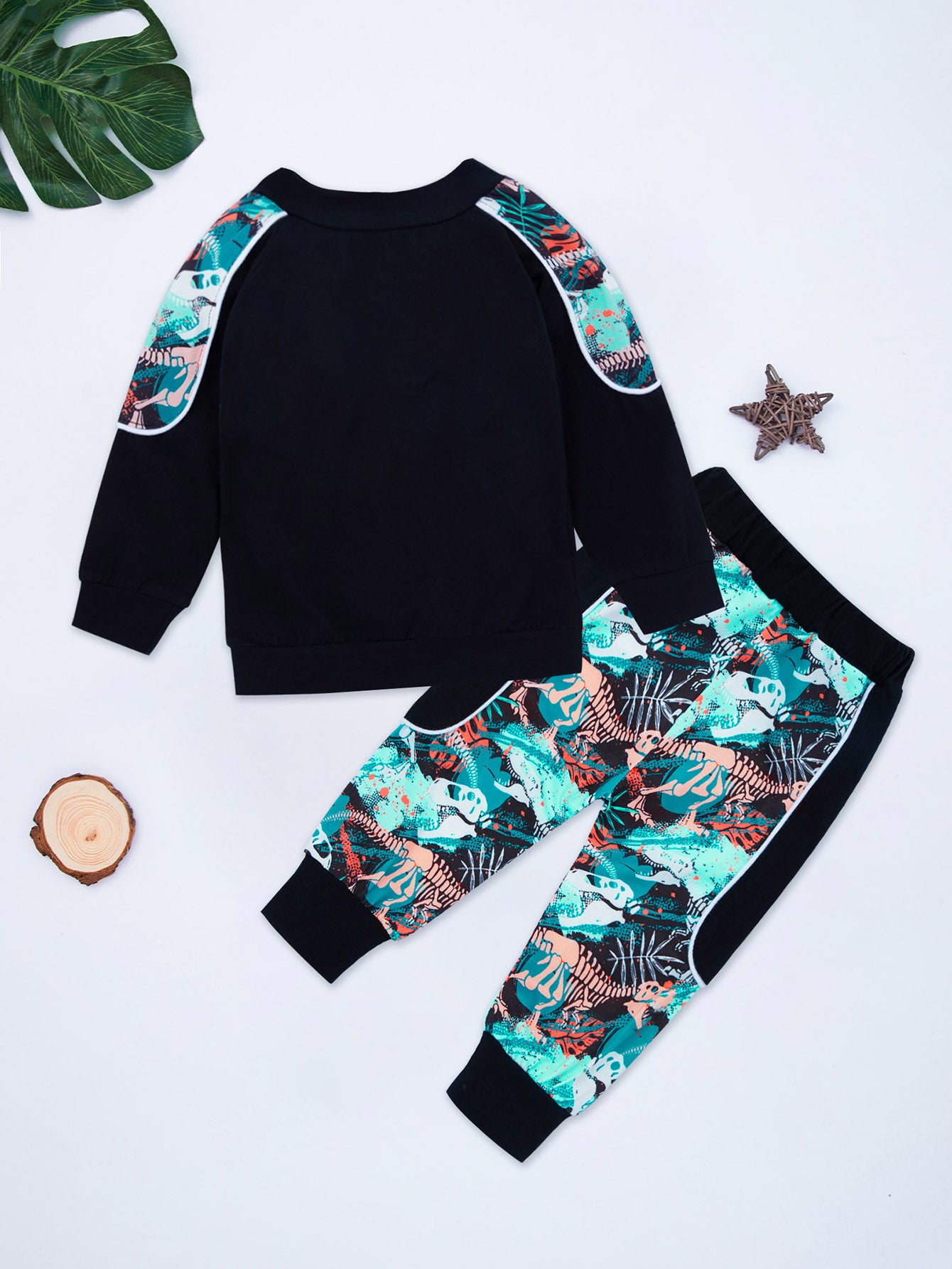 Boys Letter Print Sweatshirt Set Long Sleeve & Pants