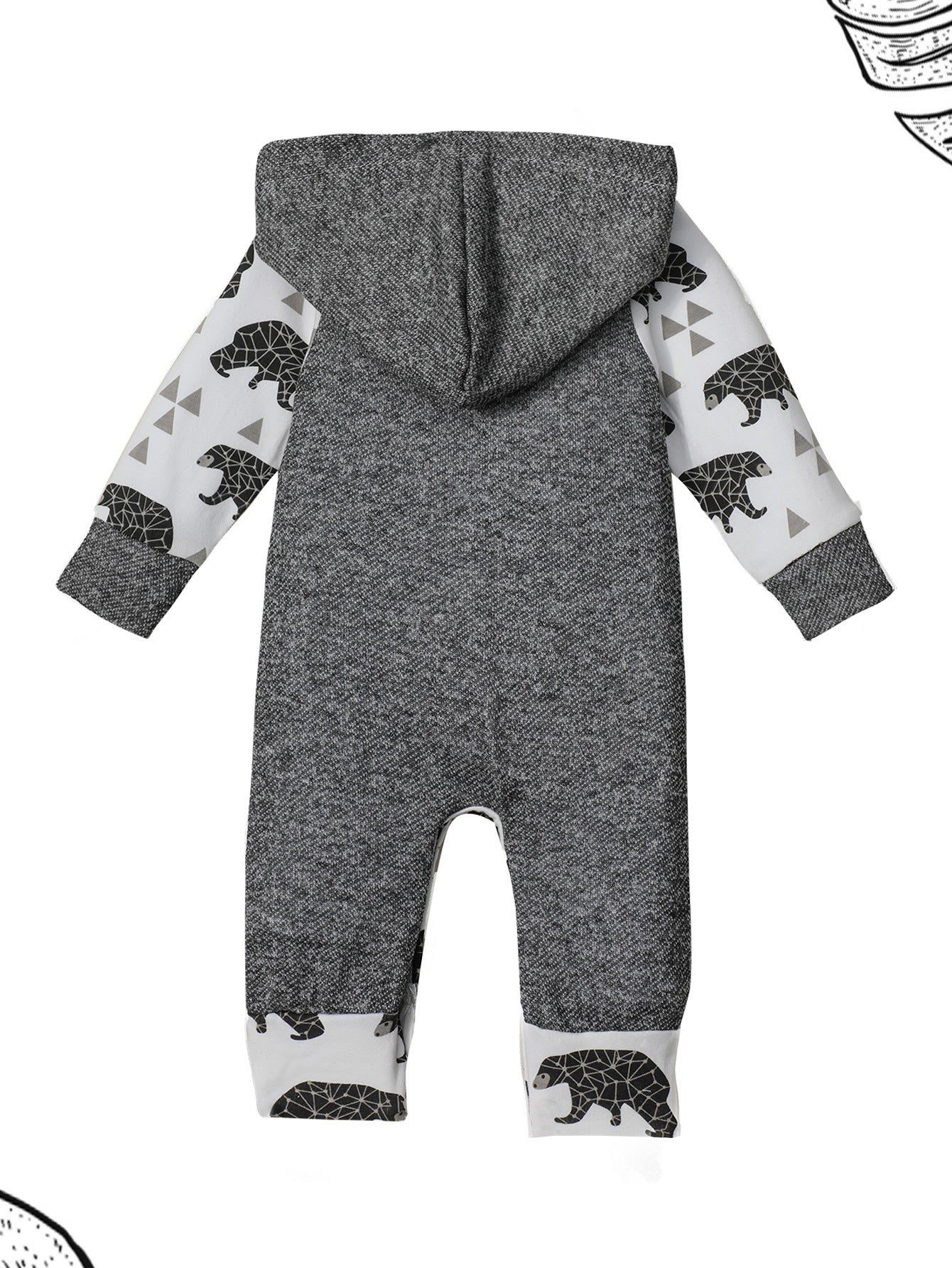 Baby Boys Casual Mama s Boy Hooded Romper Jumpsuit