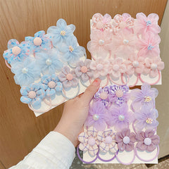 10pcs Flower Bow Hair Ties for Toddler Girls & Kids