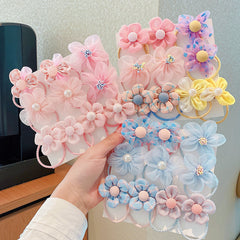 10pcs Flower Bow Hair Ties for Toddler Girls & Kids