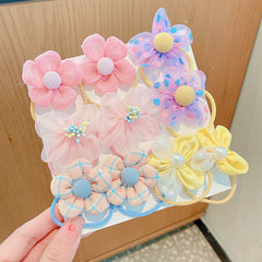 10pcs Flower Bow Hair Ties for Toddler Girls & Kids