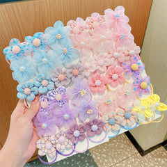 10pcs Flower Bow Hair Ties for Toddler Girls & Kids