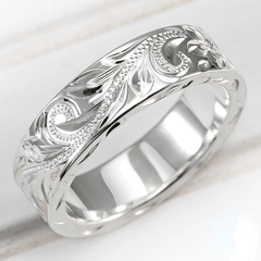 Embossed Vine Women Ring Silver Plated Gift
