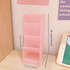 Candy 4 Grid Desktop Pen Holder School Stationery Makeup Brushes Organizer