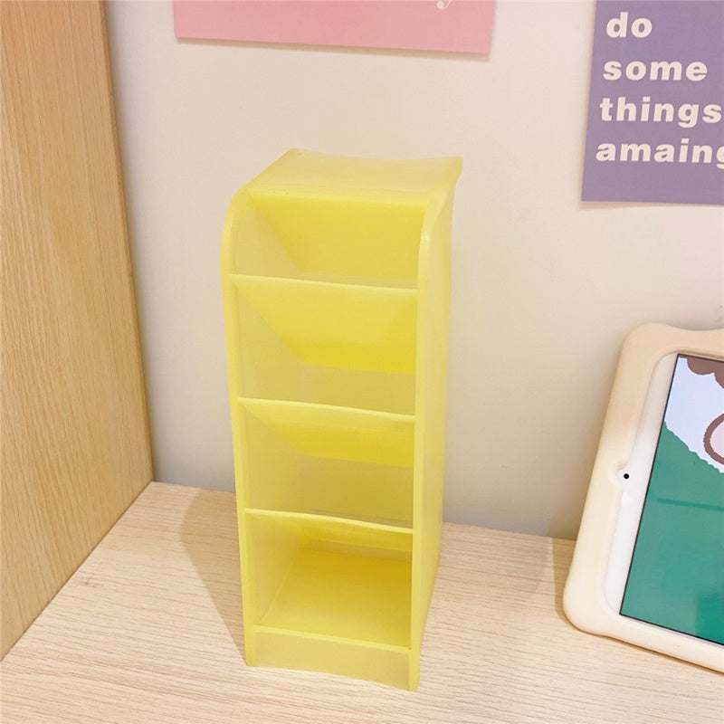 Candy 4 Grid Desktop Pen Holder School Stationery Makeup Brushes Organizer