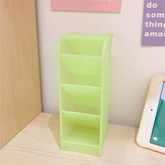 Candy 4 Grid Desktop Pen Holder School Stationery Makeup Brushes Organizer