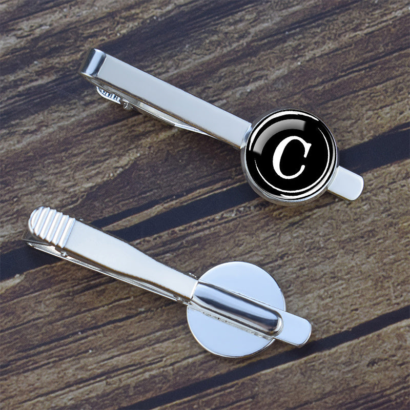 Men's Letter Alloy Tie Clip Set