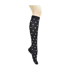6 Pairs Heart & Polka Dots Print Compression Knee Length Socks For Women