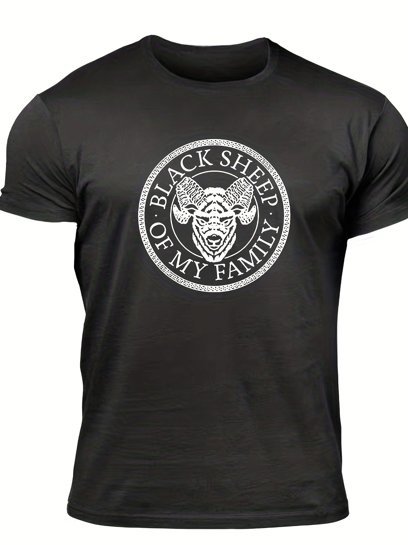 Family Sheep Men's Graphic Tee Crew Neck Shirt