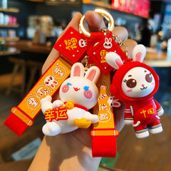 Rabbit Keychain Chinese Lucky Doll Festive Pendant Gift Easter