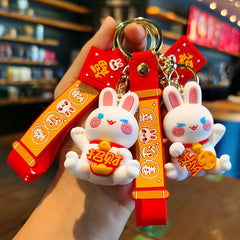 Rabbit Keychain Chinese Lucky Doll Festive Pendant Gift Easter