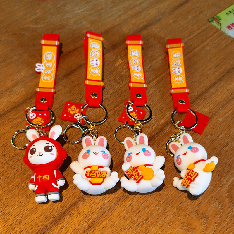 Rabbit Keychain Chinese Lucky Doll Festive Pendant Gift Easter