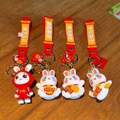 Rabbit Keychain Chinese Lucky Doll Festive Pendant Gift Easter