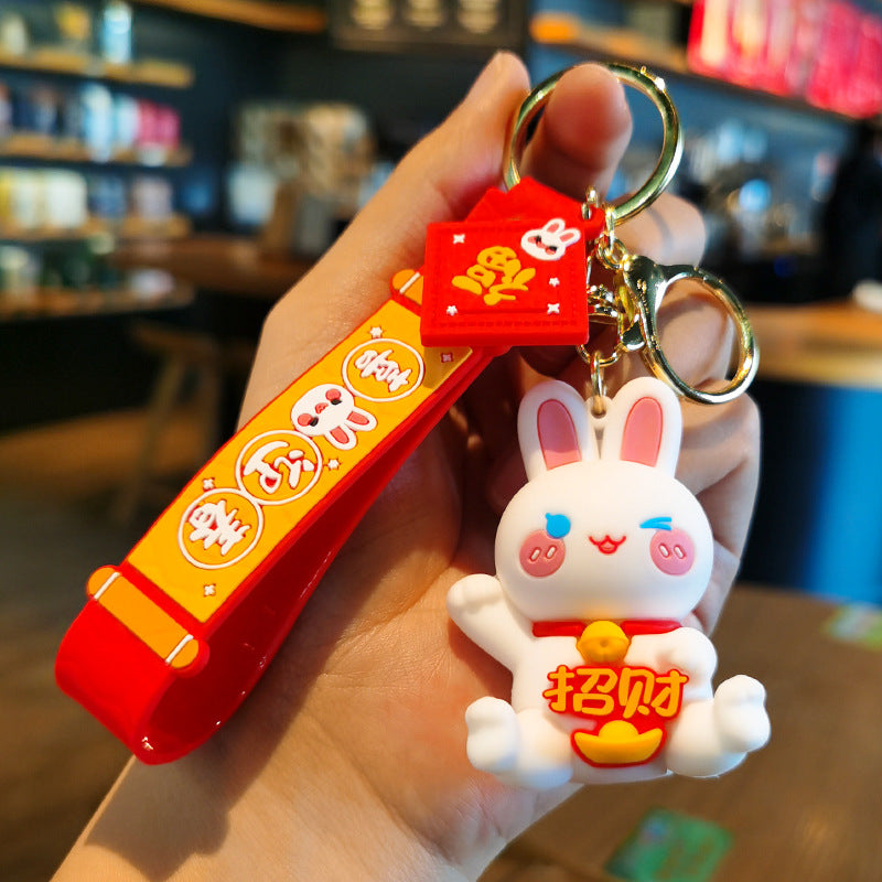 Rabbit Keychain Chinese Lucky Doll Festive Pendant Gift Easter