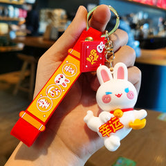 Rabbit Keychain Chinese Lucky Doll Festive Pendant Gift Easter