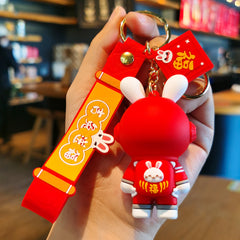 Rabbit Keychain Chinese Lucky Doll Festive Pendant Gift Easter