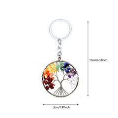 7 Chakra Amethyst Tree Of Life Keychain