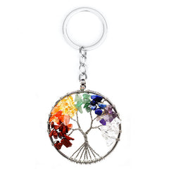 7 Chakra Amethyst Tree Of Life Keychain