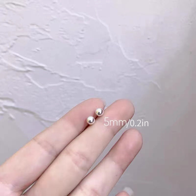 3 Pairs Kids S925 Silver Bean Shaped Stud Earrings Girls