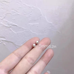 3 Pairs Kids S925 Silver Bean Shaped Stud Earrings Girls