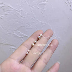 3 Pairs Kids S925 Silver Bean Shaped Stud Earrings Girls