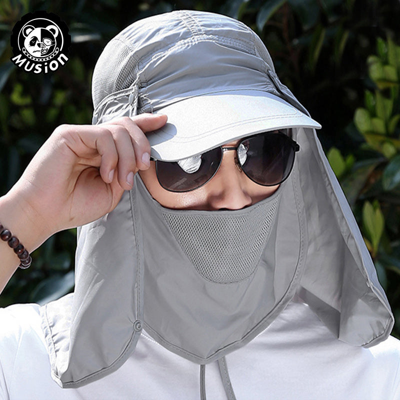 Breathable Mesh Neck Cover Sun Cap for Fishing Gardening Hiking