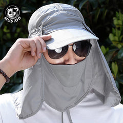 Breathable Mesh Neck Cover Sun Cap for Fishing Gardening Hiking