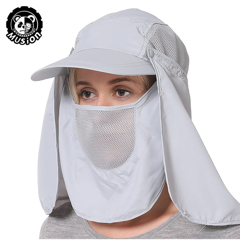 Breathable Mesh Neck Cover Sun Cap for Fishing Gardening Hiking