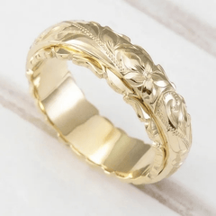 Flower Pattern Ring 18K Plated Minimalistic Jewelry
