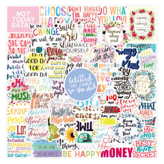 50PCS Inspirational Waterproof Graffiti Stickers for Car Cups Luggage Cases