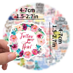 50PCS Inspirational Waterproof Graffiti Stickers for Car Cups Luggage Cases