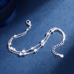 Silver Pentagram Bracelet Double Layer Star Bracelet Girls Jewelry