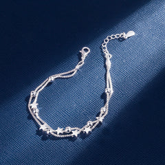 Silver Pentagram Bracelet Double Layer Star Bracelet Girls Jewelry