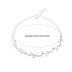 Girls Silver Plated Leaf Branch Star Bracelet Adjustable Kids